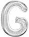 34-Inch Silver Letter G Foil Balloon