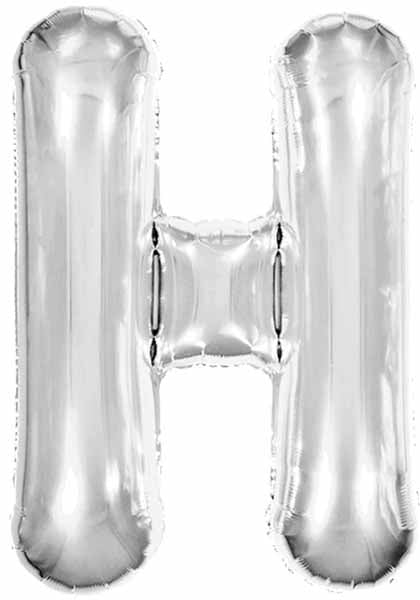 34-Inch Silver Letter H Foil Balloon