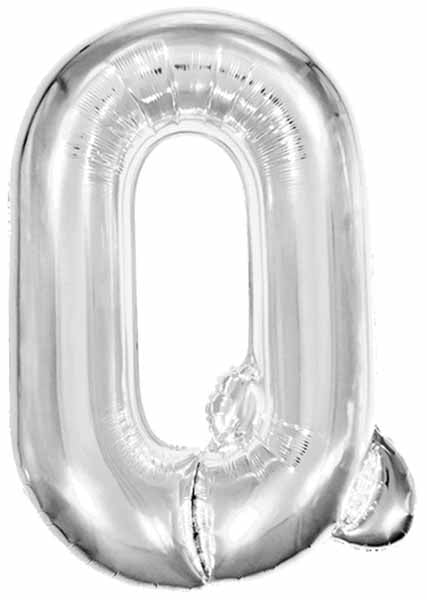 34" Silver Letter Q Foil Balloon