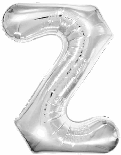 34" Silver Letter Z Foil Balloon