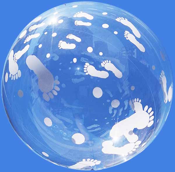 18" Clear Bubble Balloon with Baby Feet