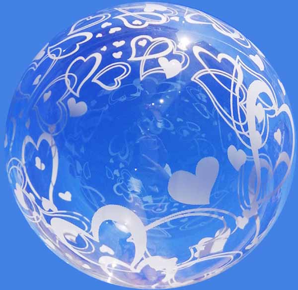 18-Inch Clear Bubble Balloon with Heart