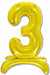 26-Inch Gold Stand-Up Number 3 Balloon