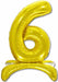 26-Inch Gold Stand-Up Number 6 Balloon