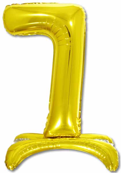 26-Inch Gold Stand-Up Number 7 Balloon