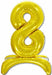 26-Inch Gold Stand-Up Number 8 Balloon