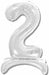 26-Inch Silver Stand-Up Number 2 Balloon