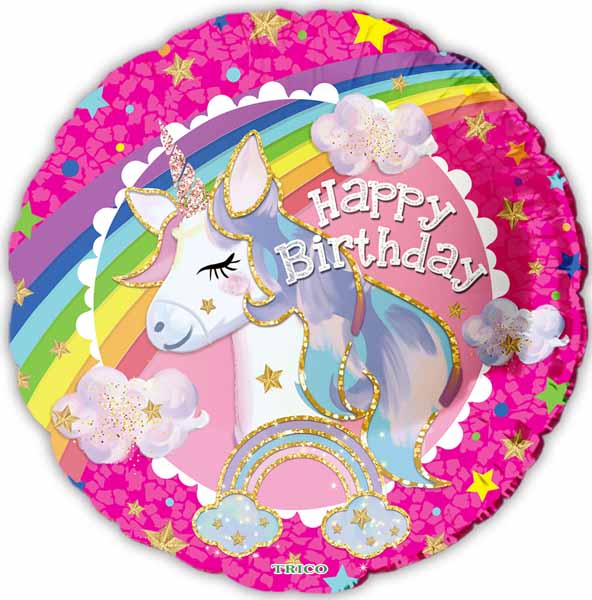 Happy Birthday Unicorn 18" Foil Balloon