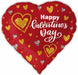 Happy Valentine's Day Gold Hearts 18-Inch Foil Balloon