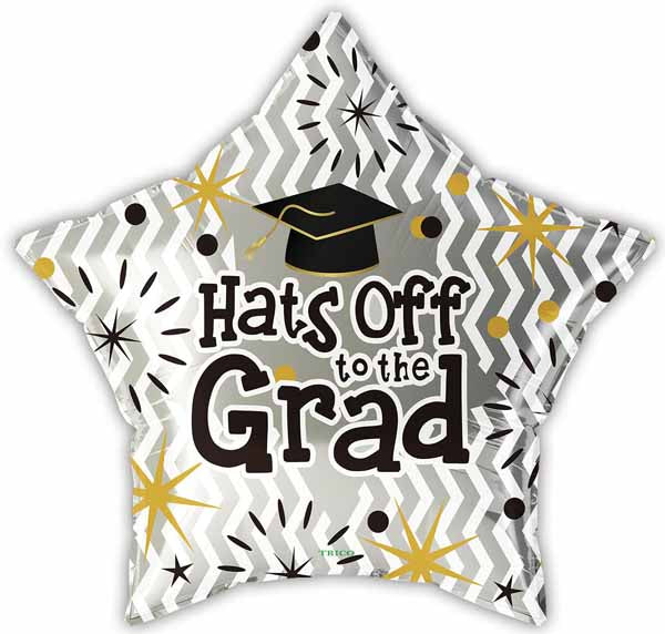 Hats Off to the Grad 18" Star Foil Balloon