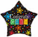 Congrats Grad Black Star Foil Balloon, 18 Inch
