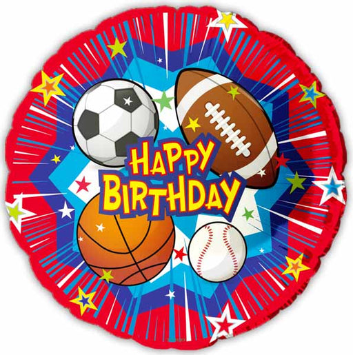 Happy Birthday Sports 18-Inch Foil Balloon