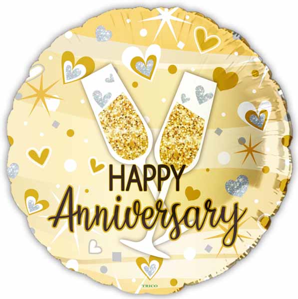18" Happy Anniversary Foil Balloon