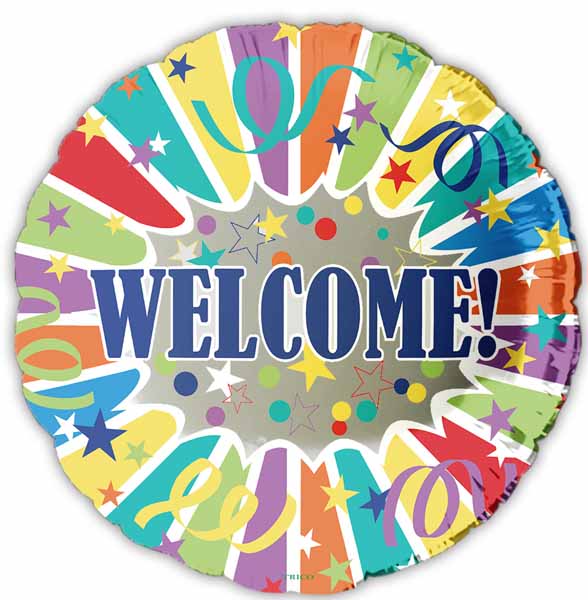 Welcome Streamers 18-Inch Foil Balloon