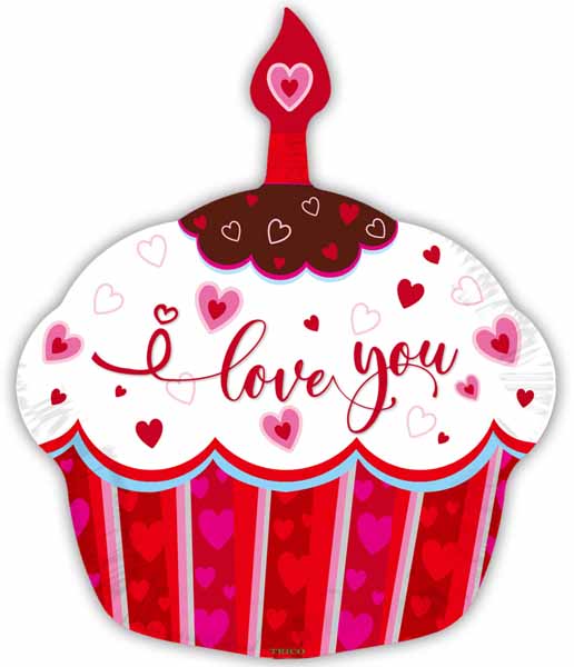 I Love You Cupcake 18" Shaped Foil Balloon