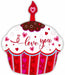 I Love You Cupcake 18" Shaped Foil Balloon