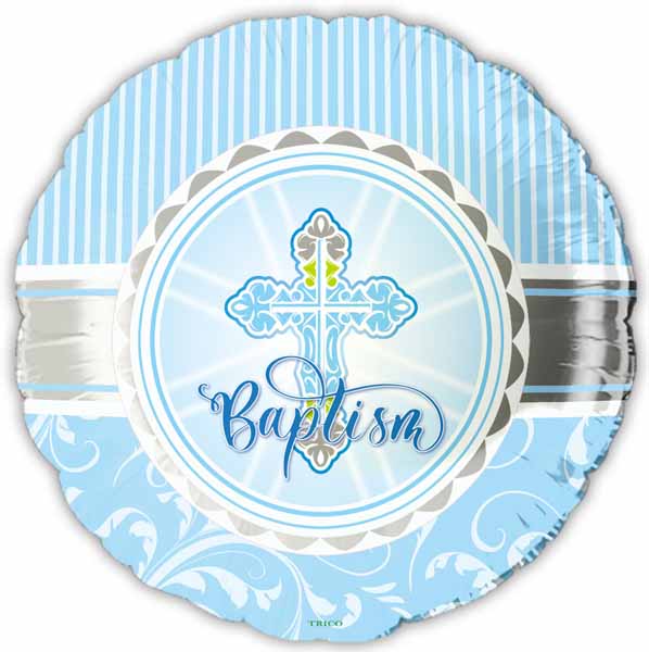 Blue Baptism 18-Inch Foil Balloon