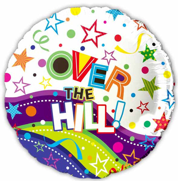 Over The Hill! Clearview 18" Round Foil Balloon  (5/Pk)