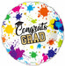 Congrats Grad Paint Splatter 18-Inch Round Foil Balloon