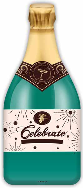 36-Inch Champagne Bottle Foil Balloon