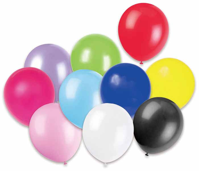 12-Inch Assorted Colour Latex Balloons, 50 Pack