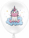 White Unicorn 12-Inch Latex Balloons, 6 Pack