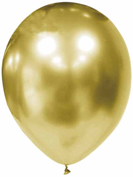 Trico 12-Inch Chrome Gold Latex Balloons, 50 Count