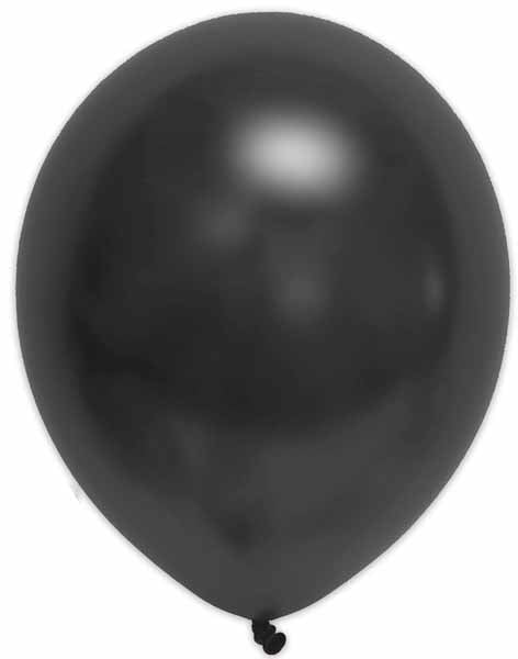 Trico 12-Inch Pearl Black Latex Balloons, 100 Pack