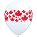 Maple Leaf 11" White/Red Round Containers - 50 Pack