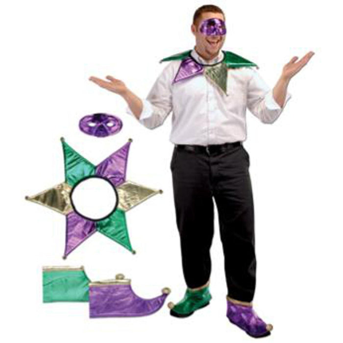 "Mardi Gras Jester Set: Hat, Collar, And Wand (1/Pkg)"