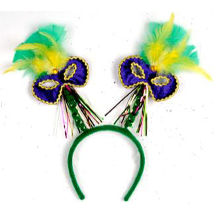 Mardi Gras Mask Boppers With Feathers