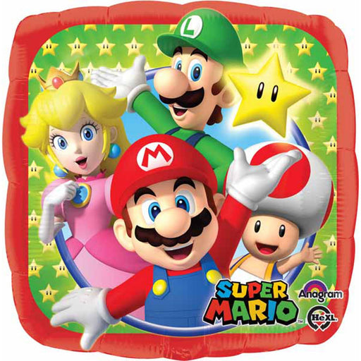 Mario Bros 18" Square Pillow With S60 Flat Design