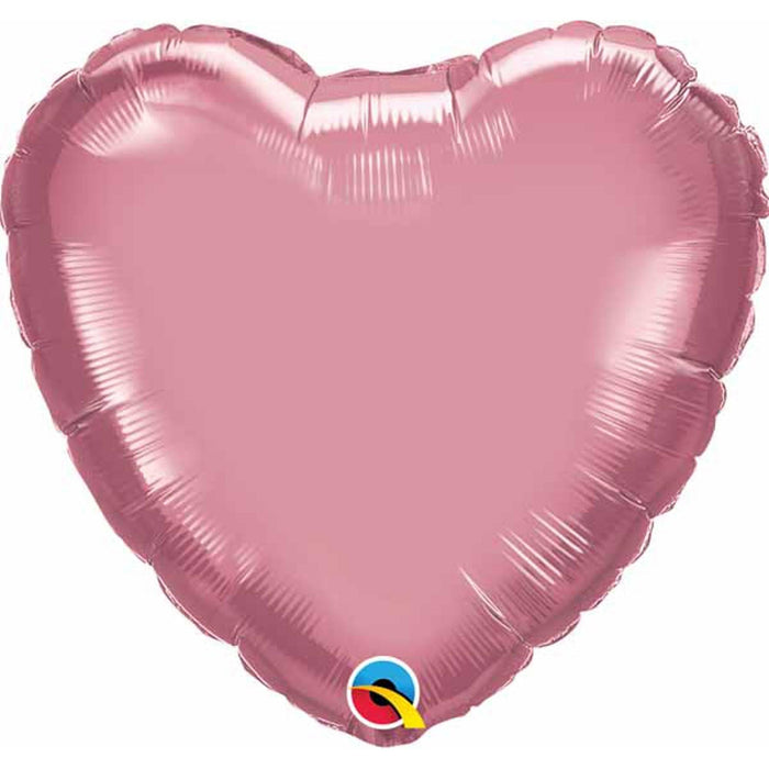 Mauve Chrome Heart Balloon - 18"