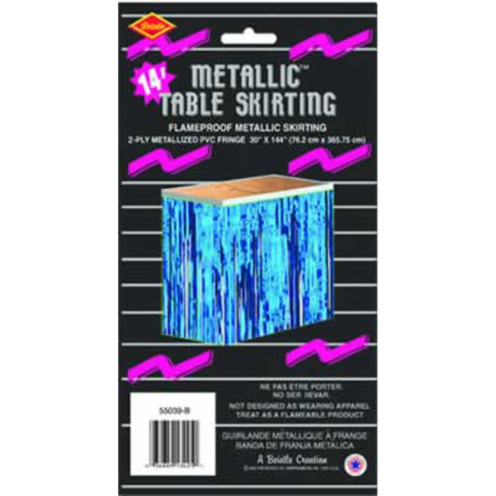 "Metallic Blue Table Skirting - 30"X14'/Pkg"