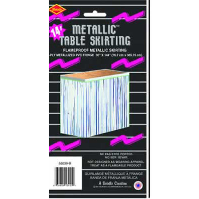 Metallic Silver Table Skirting - 30"X14'/Pkg