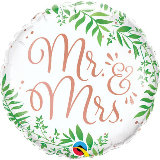 Mr. & Mrs. Elegant Greenery 18" Round Package