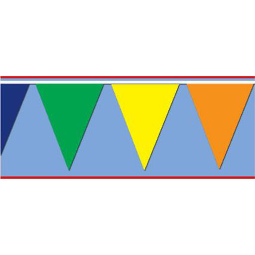 Multi-Color Pennant Banner - 18" X 30' For Parties And Events.