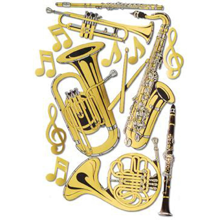 Musical Instrument Cutouts - 15 Assorted/Pack