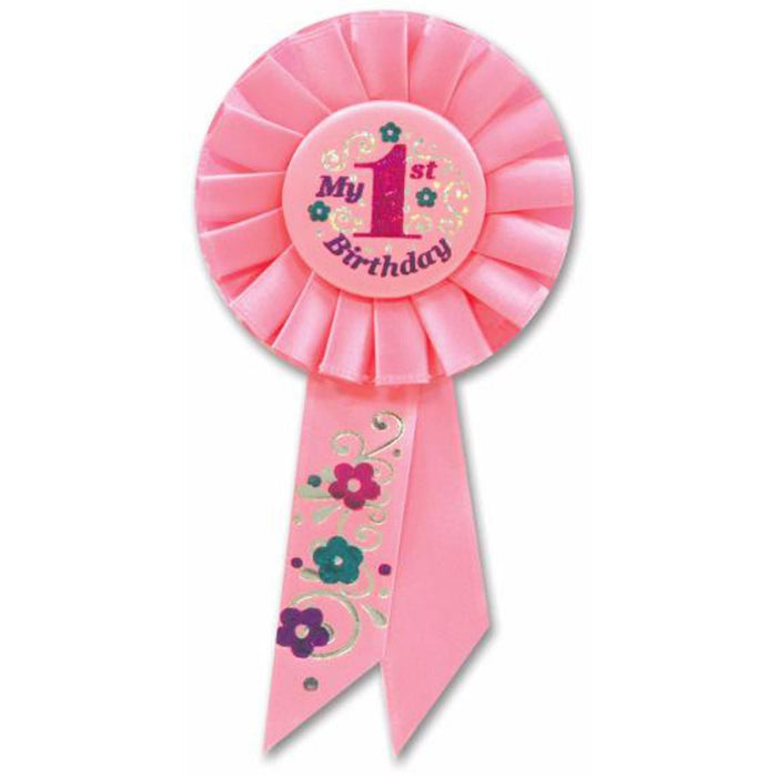 My 1St Birthday Rosette-Pink