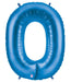 Meg aloon Blue Number 0 Balloon, 40 Inch