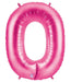 Megaloon Pink Number 0 Balloon, 40 Inch