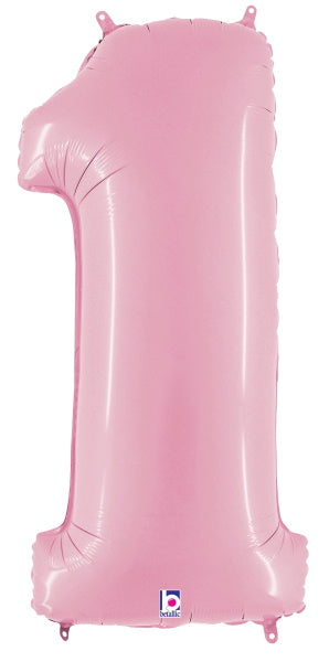 Megaloon Number 1 Pastel Pink Balloon