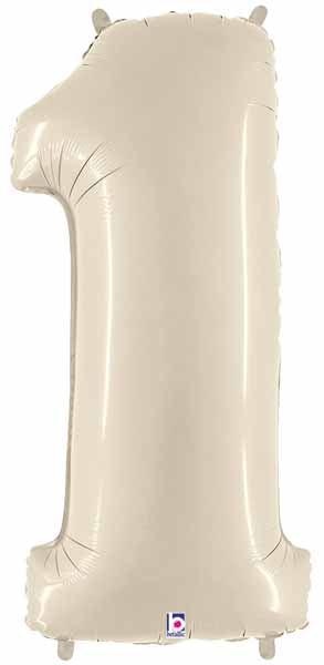 Megaloon Number 1 Balloon in White Sand, 34 Inch