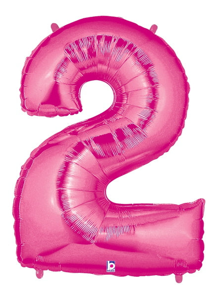 Megaloon Pink Number 2 Balloon, 40 Inch