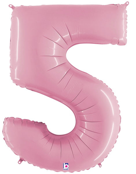 Megaloon Number 5 Pastel Pink Balloon