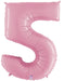 Megaloon Number 5 Pastel Pink Balloon