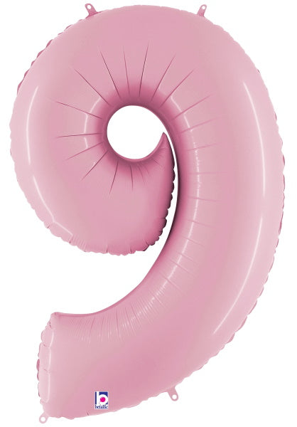 Megaloon Number 9 Pastel Pink Balloon