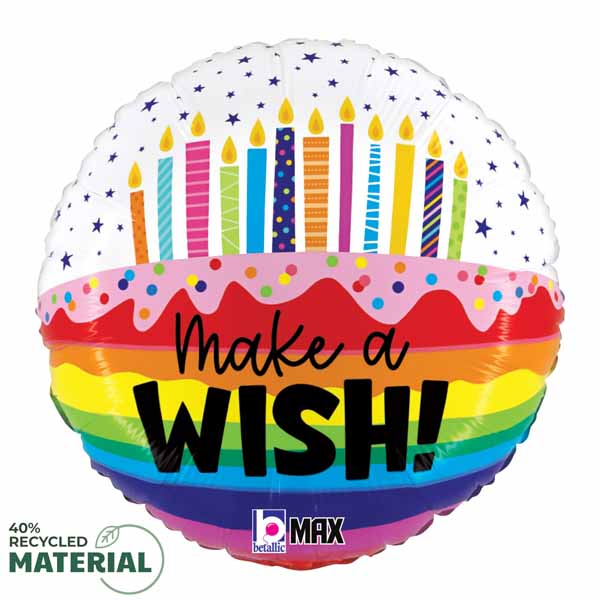 Rainbow Birthday Wishes 9-Inch Round Foil Balloon