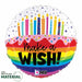 Rainbow Birthday Wishes 9-Inch Round Foil Balloon