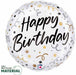 Satin Happy Birthday Streamers 9-Inch Round Foil Balloon